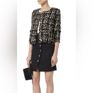 IRO Nalokie Jacket in Black Boucle Tweed in size 36